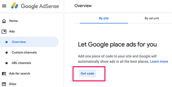 WordPress AdSense - AdSense By Site Tab